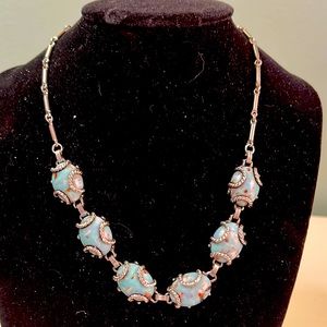 N59. Beautiful pale blue stone necklace.